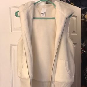 Hooded, fuzzy vest